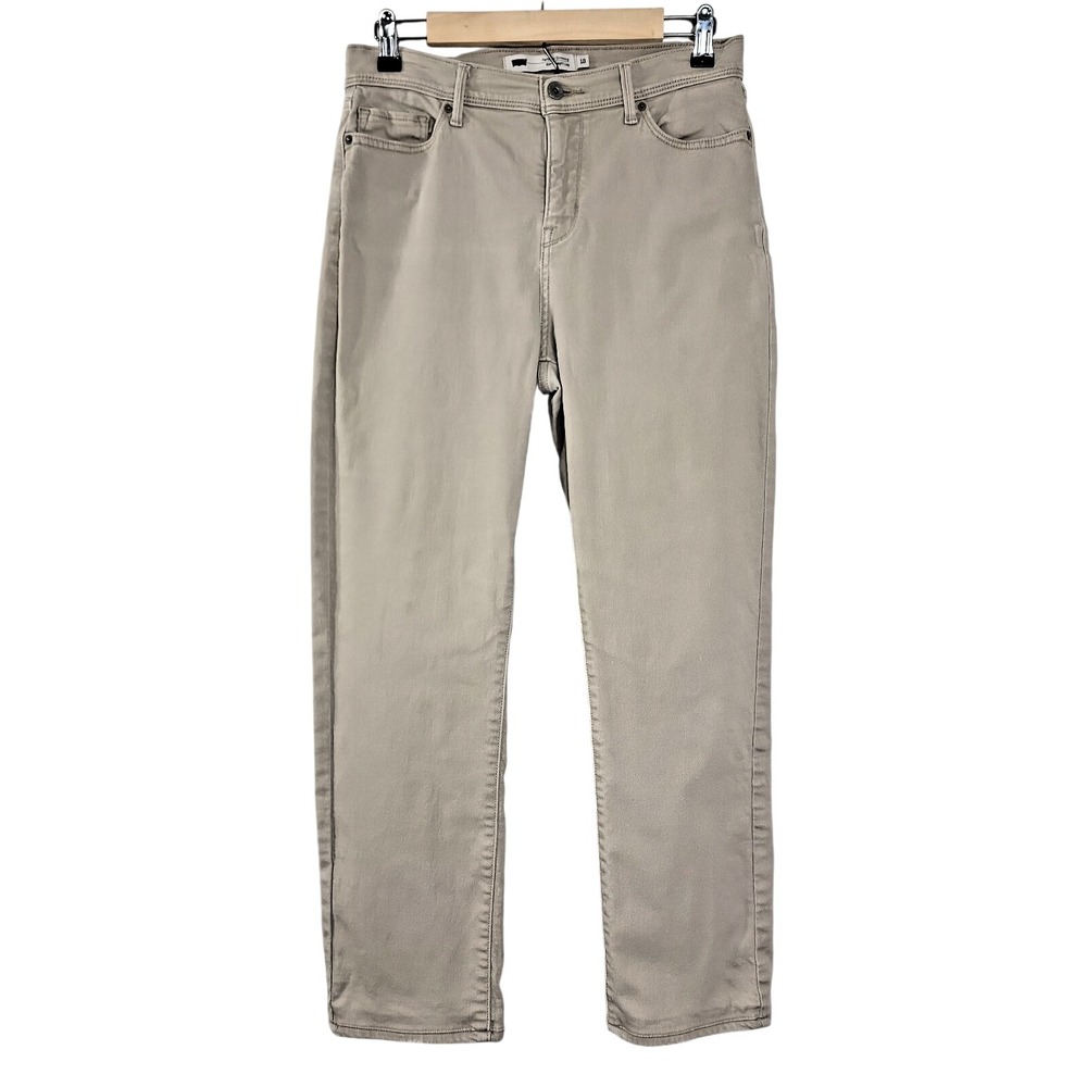 Levi's 512 Perfectly Slimming Straight Leg Jeans Women's 10‎ Tan Khaki EUC
